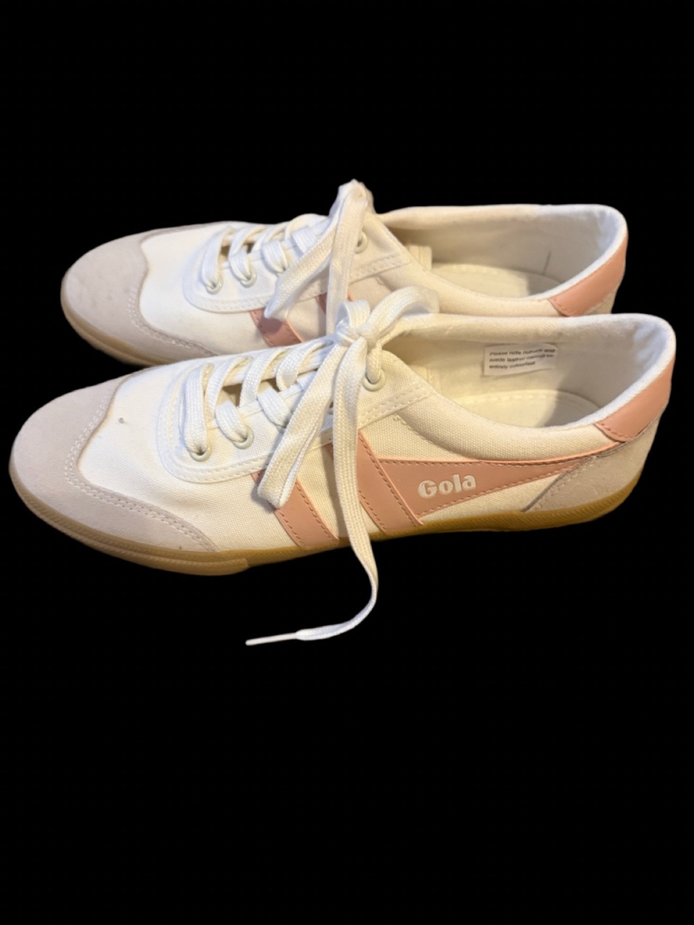 Gola Women's White Sneakers with Blush Pink Accents- Never Worn!
